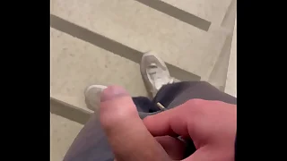 Got frisky and jerked off in a hotel staircase
